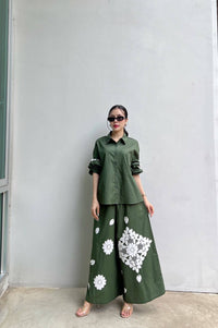 Monochrome Floral Statement Co-Ord Set for Women
