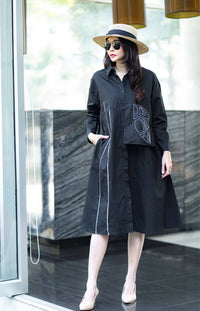 Monochrome Abstract Midi Dress