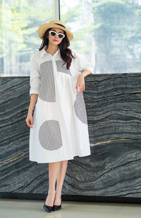 Modern Geometry Shirt Dress
