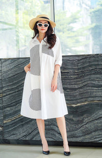 Modern Geometry Shirt Dress