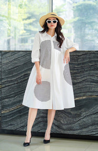 Modern Geometry Shirt Dress