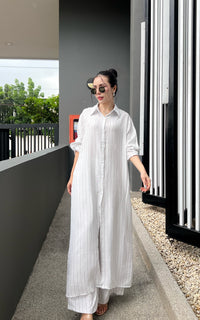 Korean Pinstripe Co-ord Dress Set