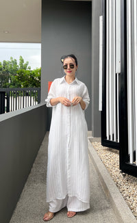 Korean Pinstripe Co-ord Dress Set