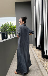 Korean Pinstripe Co-ord Dress Set