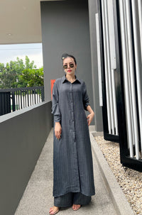 Korean Pinstripe Co-ord Dress Set