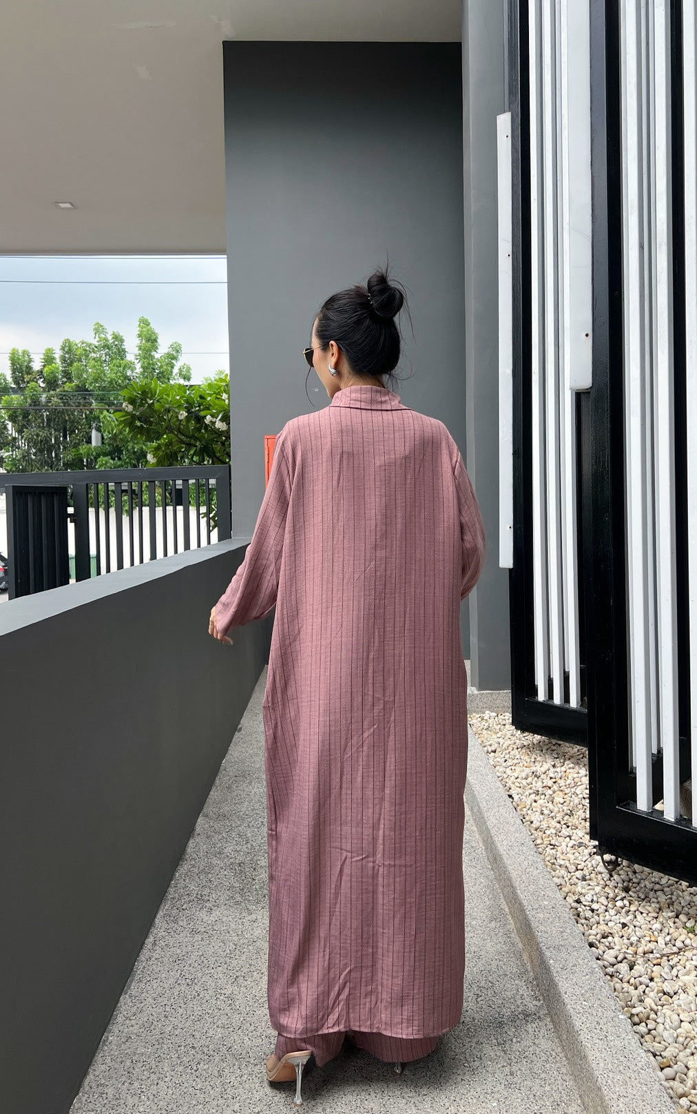 Korean Pinstripe Co-ord Dress Set