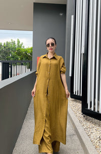 Korean Pinstripe Co-ord Dress Set