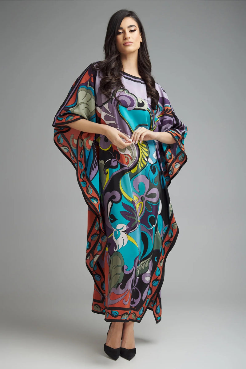 Vibrant Print Kaftan Dress