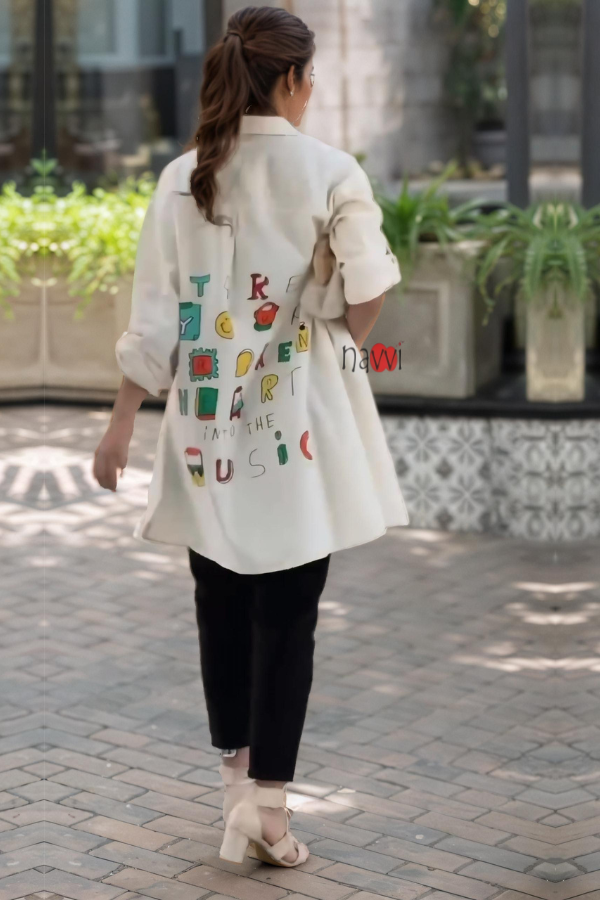 Alphabet Doodle Print Shirt