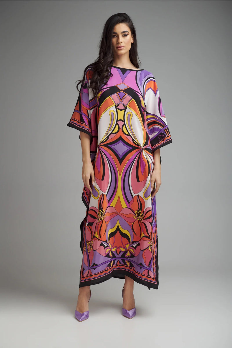 Mafia Print Kaftan Dress