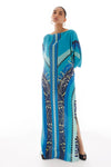 Blue Geometric Printed Kaftan