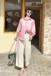 Pink Aura – Chic Embroidered Shirt