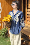 Blue Botanica – Statement Embroidered Shirt