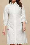 Sky Bloom Schiffli Shirt Dress