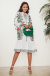 Azure White Boho Ruffle Dress
