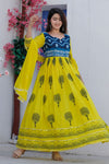 Yellow Printed Gown
