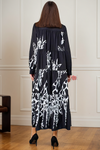 Flowy Monochrome Tiered Long Shirt Dress