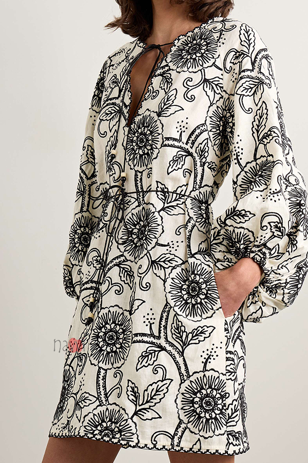 Sketch Effect Bold Chic Shirt Dress