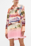 Scenic Landscape Print Casual Dress