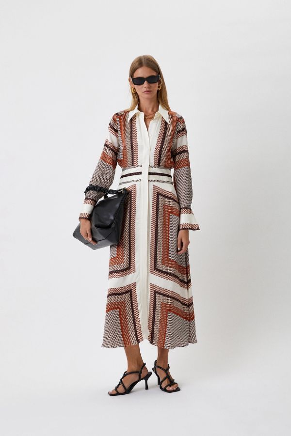 Korean Long Check Shirt Style Dress