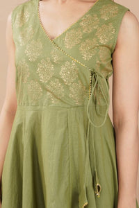 Olive Green Peplum Kurta Set