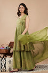 Olive Green Peplum Kurta Set