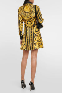 Versace Print Pleated Short Dress