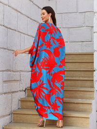 Ring Style Kaftan Dress-Red