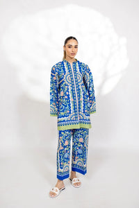 Blue and White Printed Loungewear Co-Ord Set