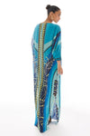 Blue Geometric Printed Kaftan