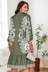 Azure Olive Boho Ruffle Dress