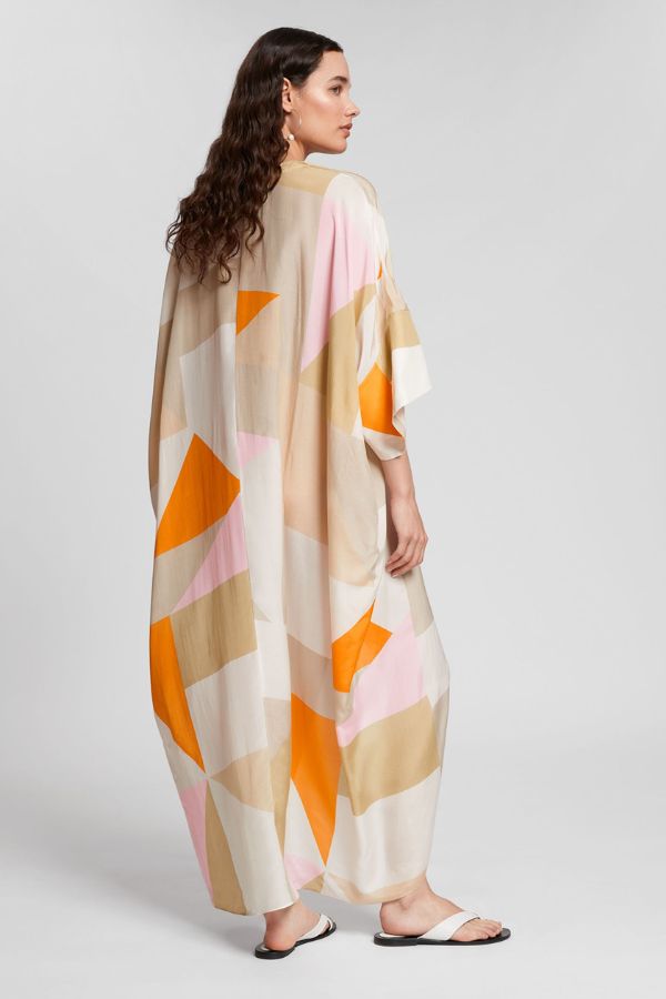 Mimosa Silk Crepe Kaftan Dress