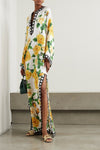 Yellow Rose Printed Kaftan