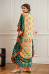 Emerald Beige Kaftan with Tassel
