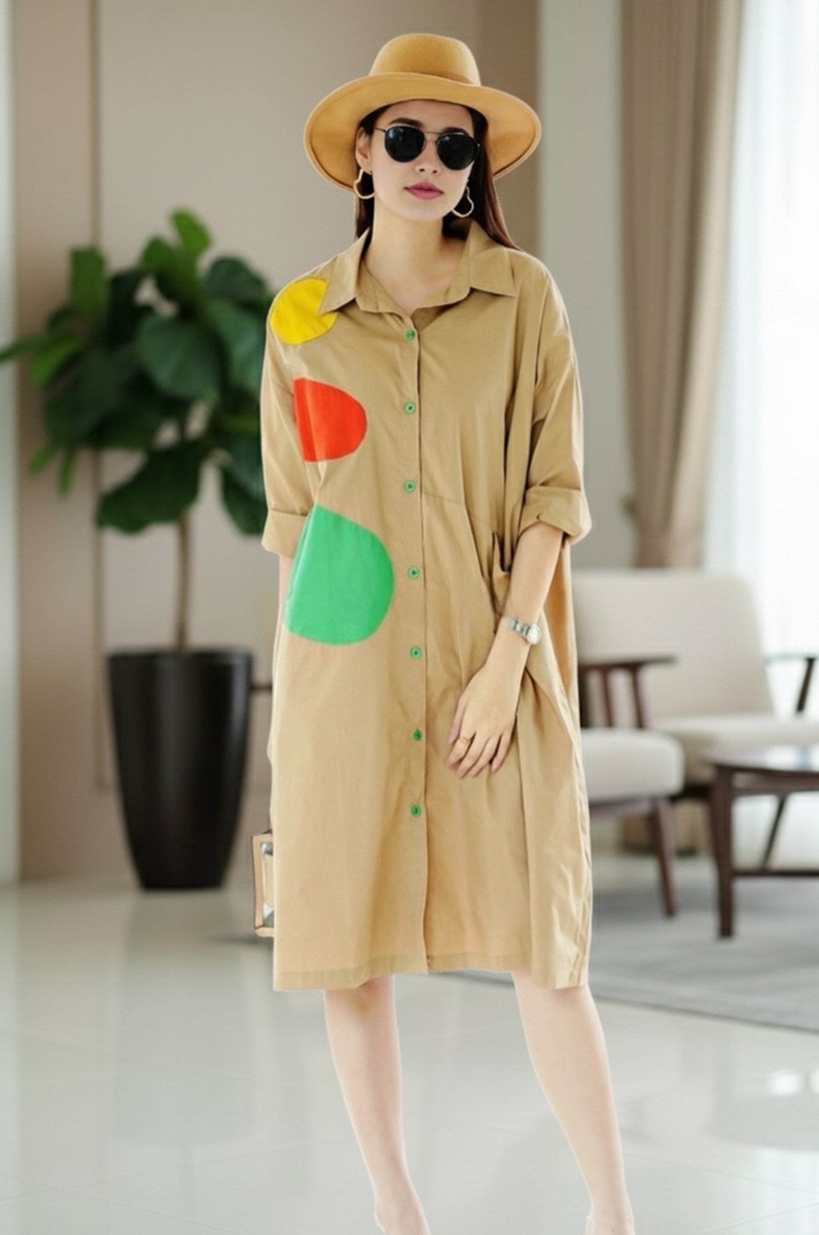 Oversized Shirt Dress with Pockets – Casual Chic Summer Outfit