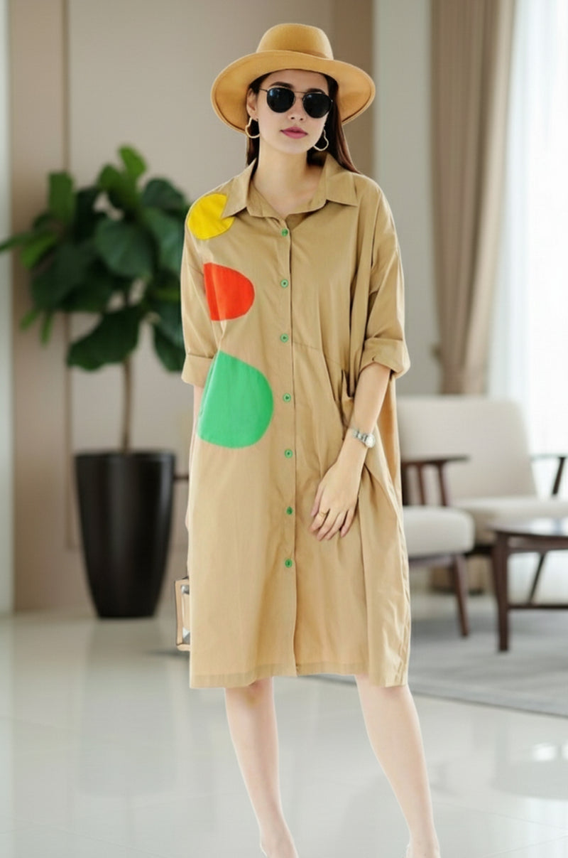 Oversized Shirt Dress with Pockets – Casual Chic Summer Outfit
