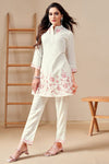 White & Pink Embroidery Co-ord Set