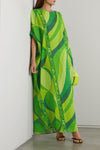 Vibrant Leafy Green Women's Kaftan Dress - Naavi