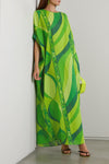 Leafy Green Kaftan Dress