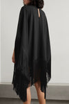 Black Short Fringe Kaftan Dress