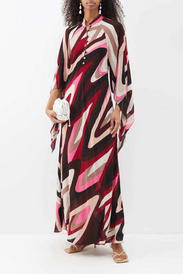 Multicolor French Kaftan Dress