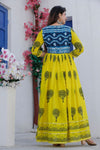 Yellow Printed Gown
