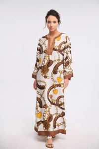 Loco V-Neck Printed Maxi Dress