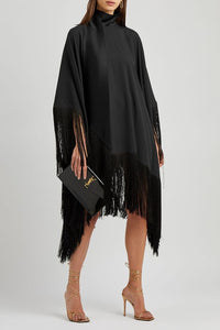 Black Short Fringe Kaftan Dress