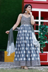 Grey Color Printed Gown