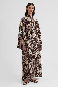 Coffee Persian Silk Dress