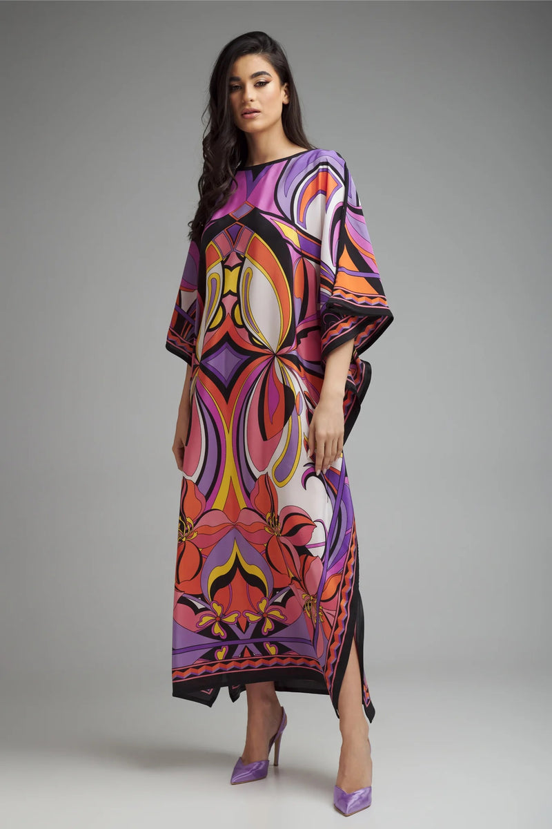 Mafia Print Kaftan Dress