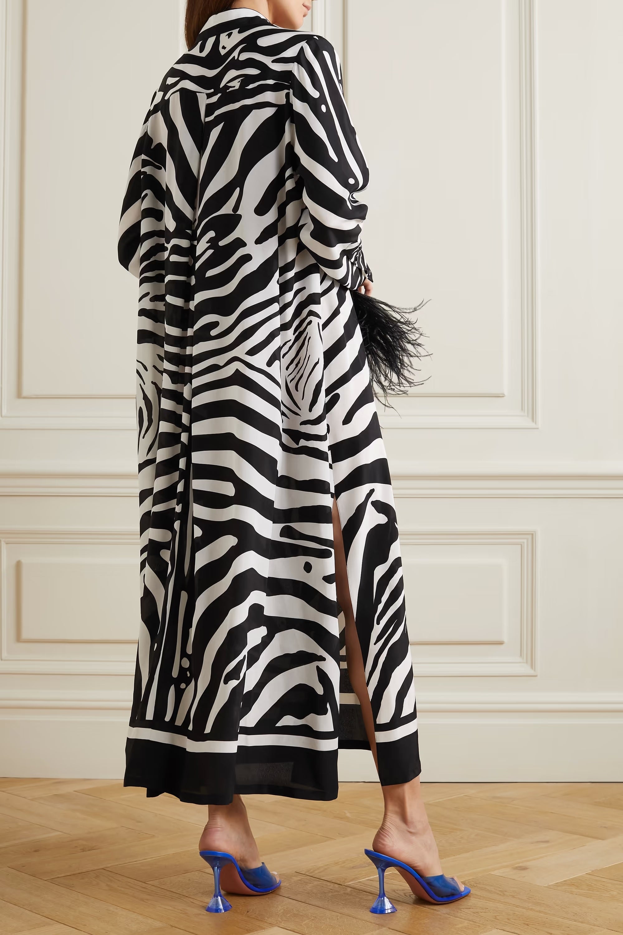 Zebra Print Full-Sleeves Dress