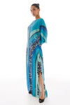 Blue Geometric Printed Kaftan