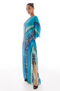 Blue Geometric Printed Kaftan